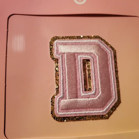 STONEY CLOVER LANE X TARGET COLLAB PINK GLITTER D LETTER PATCH NWT BRAND NEW - Picture 9 of 10